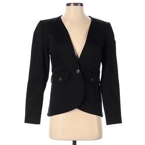 Carolina Herrera Blazer Solid Black Size 2 Small Work Office